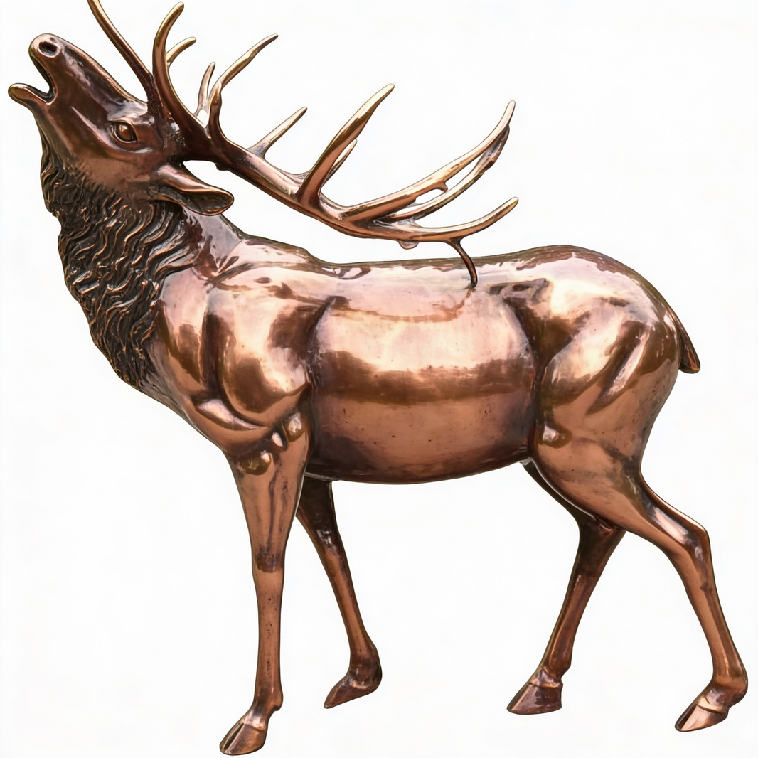 Bronze deer statue on a white background
Luxury home décor and rustic‑modern interiors