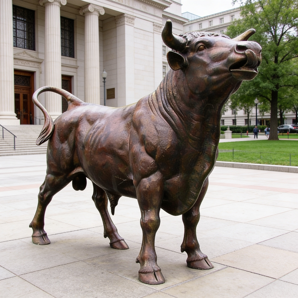 Bronze bull statue in front of a large building
Hotel lobbies, luxury lounges, and hospitality environments