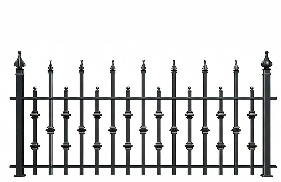 Wrought Iron Top & Garden Low wall Railing - Wrought Iron Fence Model # OFP929