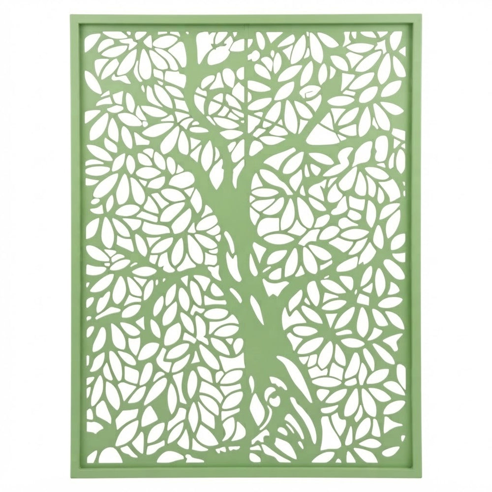 Decorative tree design metal privacy screen manufactured from Canadian steel