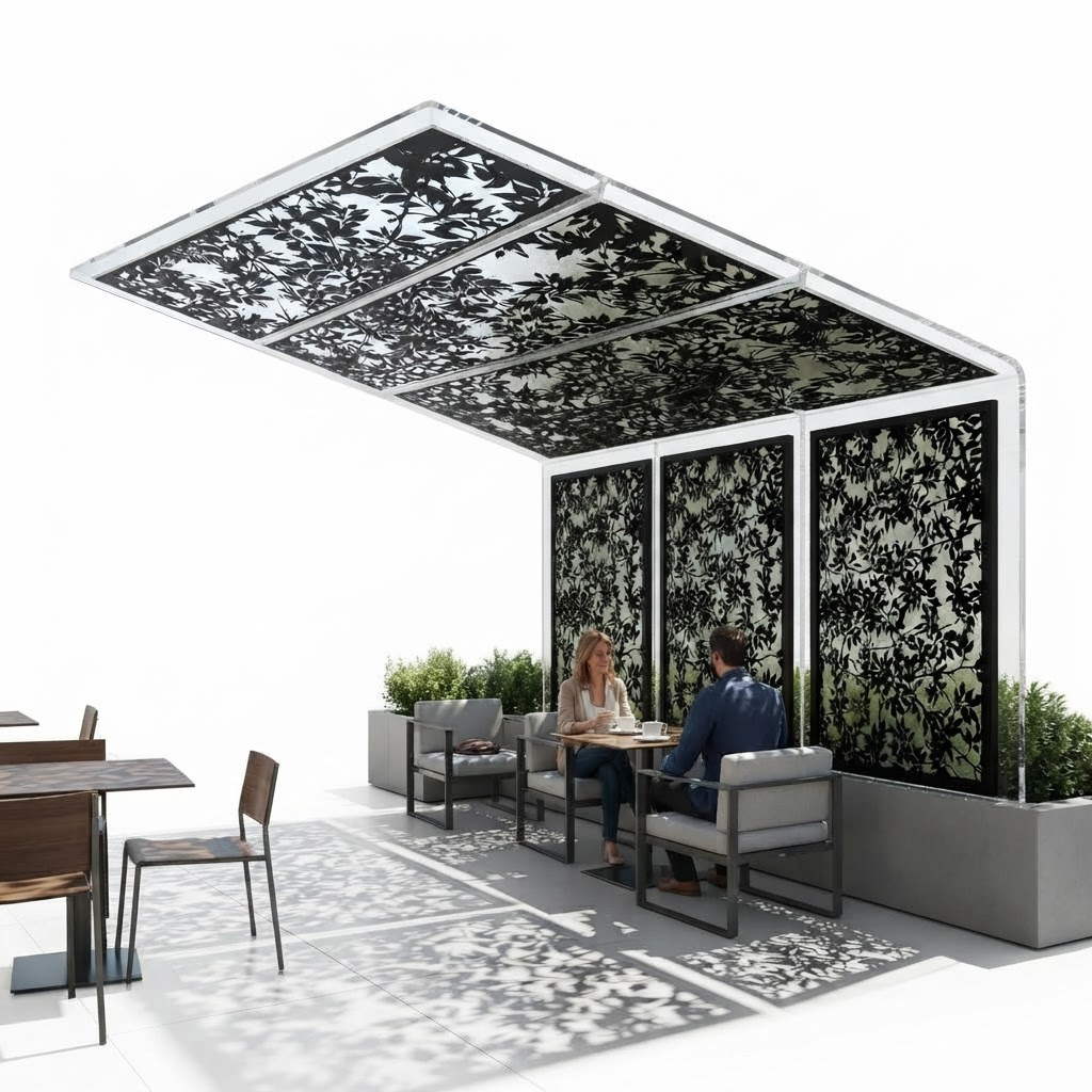 Decorative botanical vine metal privacy screen manufactured from Canadian steel
Laser cut vine pattern privacy panel with powder coated architectural finish
Modern metal privacy screen featuring intertwined branches and leaves
Decorative outdoor privacy panel with detailed botanical vine design
Contemporary steel privacy screen for patios, gardens, and landscapes
Heavy duty 3 mm steel laser cut privacy partition with vine artwork
Powder coated metal garden screen with nature inspired foliage pattern