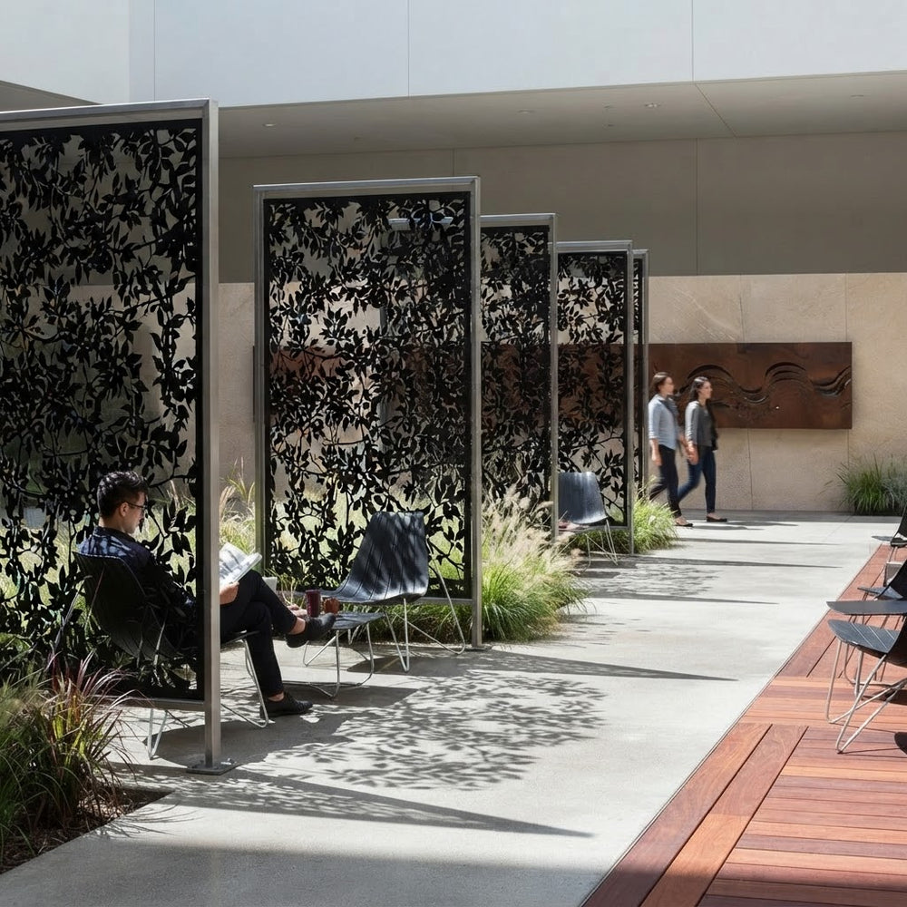 Canadian made decorative laser cut privacy screen for residential and commercial projects