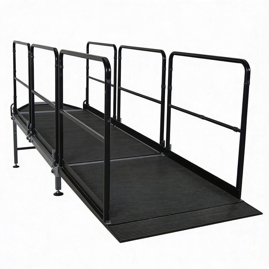 Equipment Ramp with Hand Rail 12" 24" and 36" High - Model SERAM122436