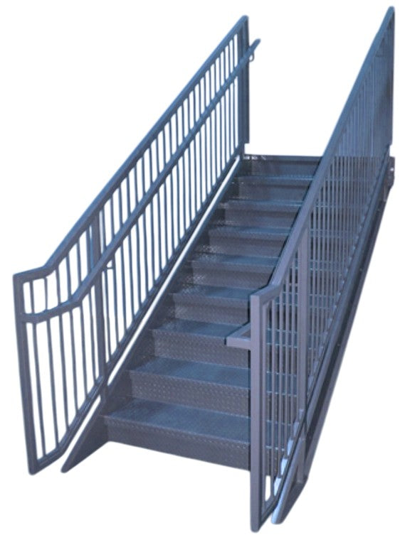 IBC Structural Steel Internal Guard Stairway Closed Rise Model SL1507