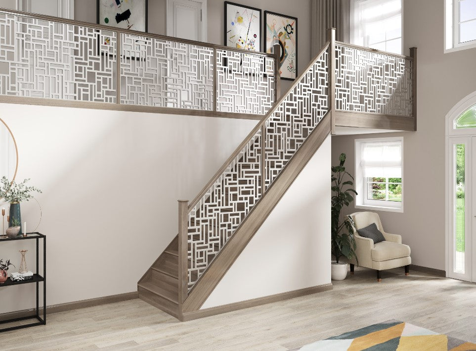 Plasma Cut Metal Stair Railing Panel | Hand Railing | Decorative Modern Railing | Made In Canada | Model # SRP1112