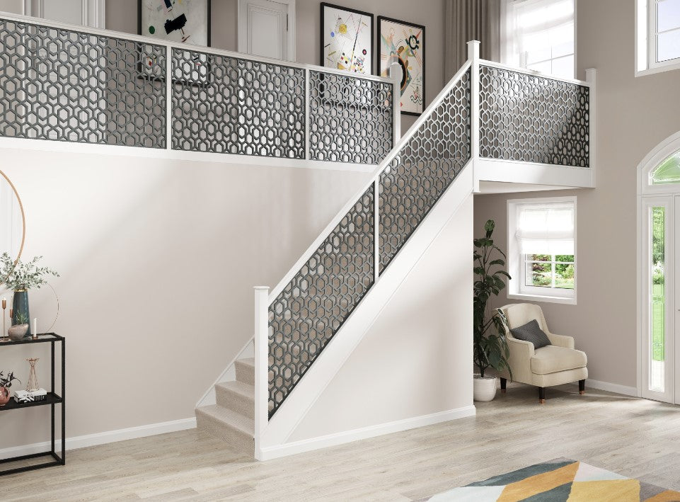 Plasma Cut Metal Stair Railing Panel | Hand Railing | Decorative Modern Railing | Made In Canada | Model # SRP1116