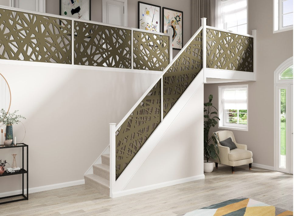 Plasma Cut Metal Stair Railing Panel | Hand Railing | Decorative Modern Railing | Made In Canada | Model # SRP1123