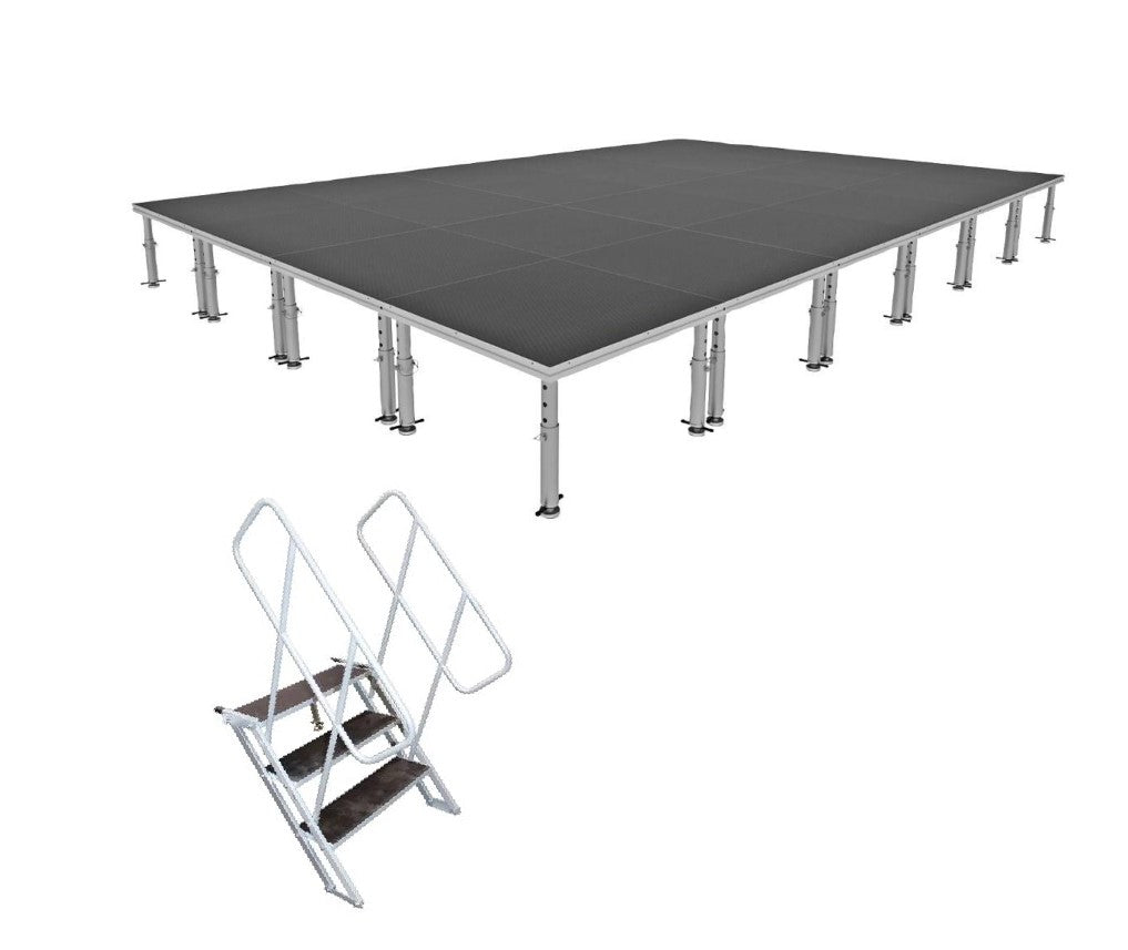 Stage Platform 16X24 Feet Portable and Height Adjustable and Ladder Model STA34716X24