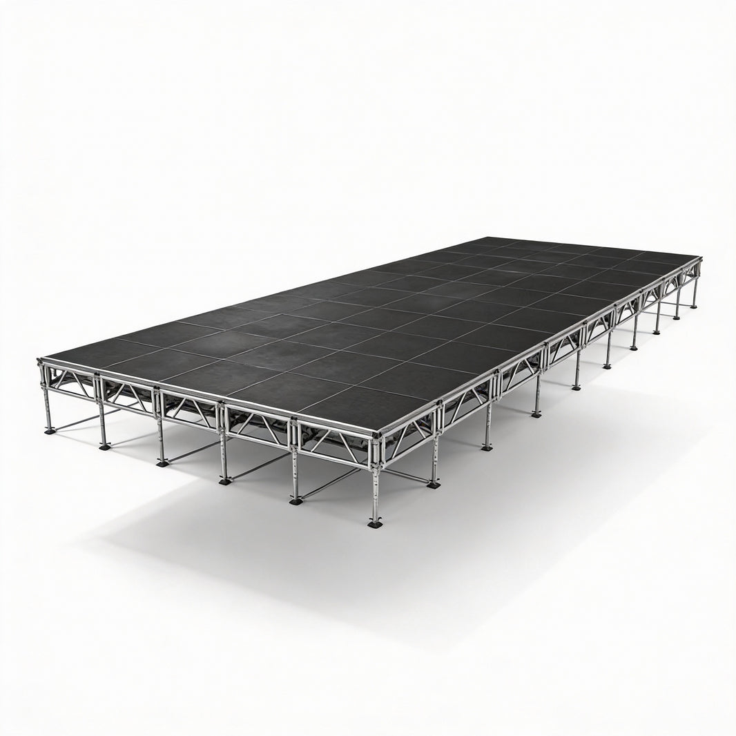 Outdoor Stage System 20' x 40' Adjustable Height 24"- 48" Industrial Finish - Model STAOD2040