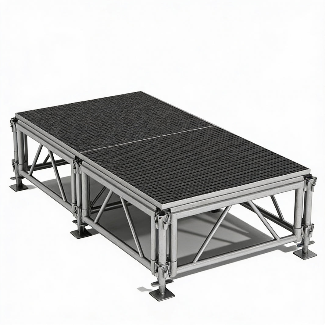 Outdoor Stage System 4' x 8' Adjustable Height 24"-48" Industrial Finish - Model STAOD48