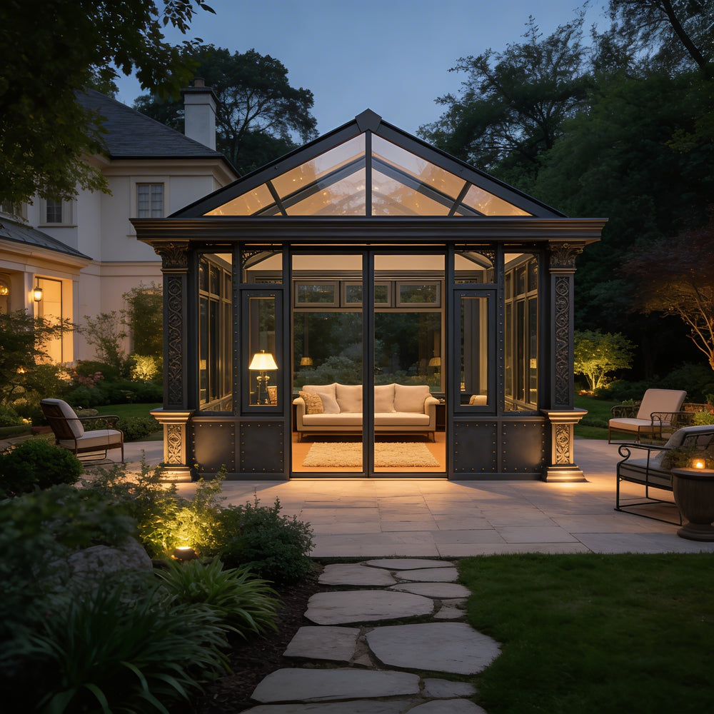 Luxury outdoor pavilion with industrial Victorian design