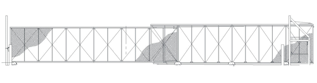 Telescoping Box Frame Roller Gate (Manual Operation) - Chain Link Model TBFRGMOCL749