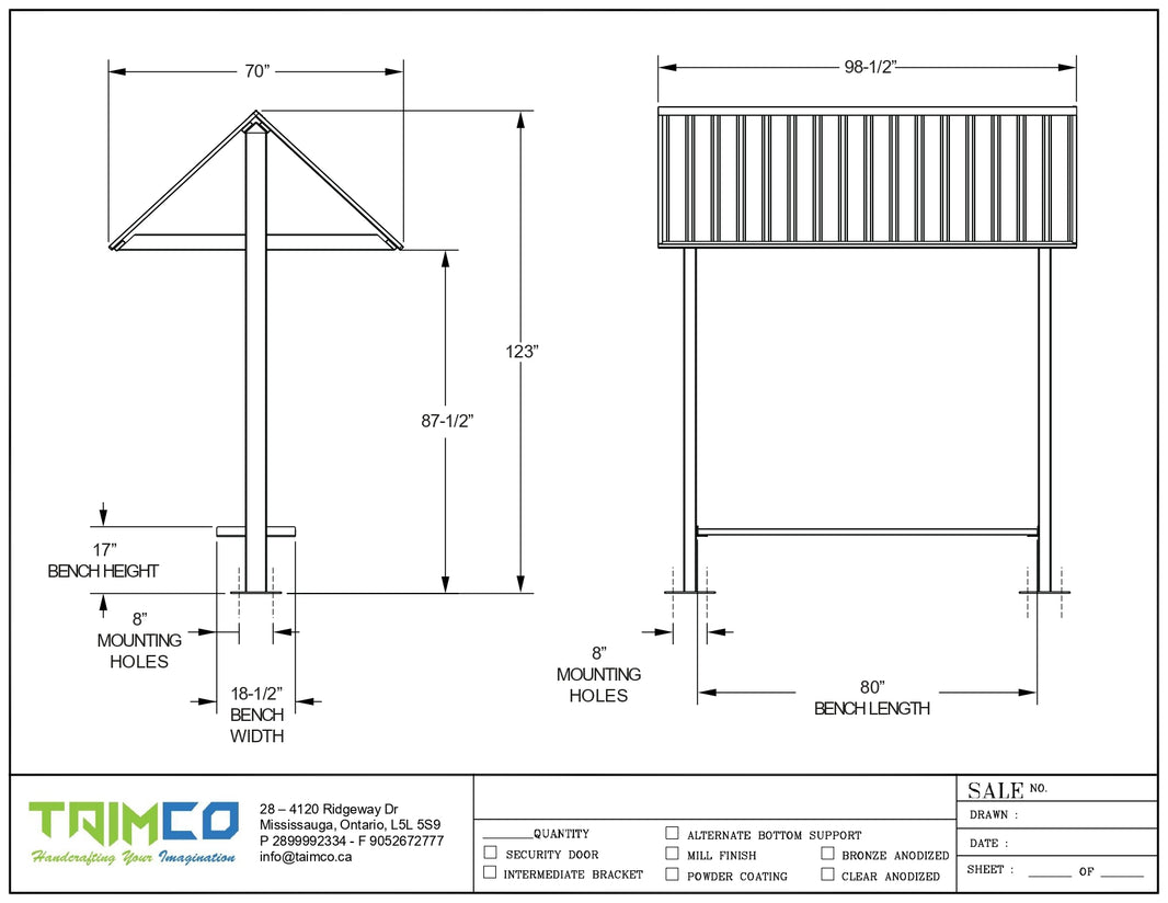 Bench Shelter Model TSBS