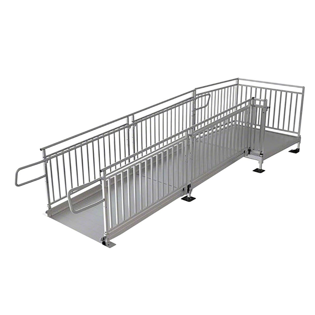 Aluminum Pathway Ramp with Guard Rail Model ALRWGR