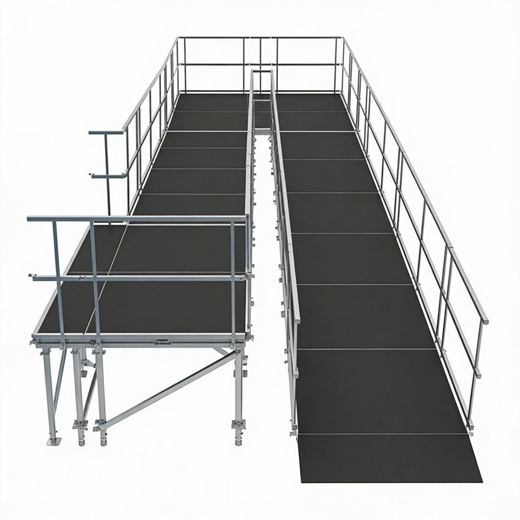 Universal Switchback ADA Wheelchair Ramp with Landing Model USADAWCR48