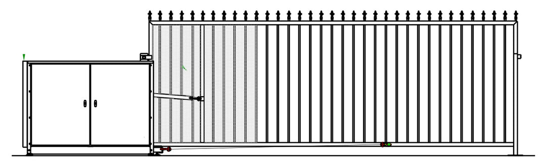Vertical Pivot Gate - Ornamental picketts Model VPGOSCL762