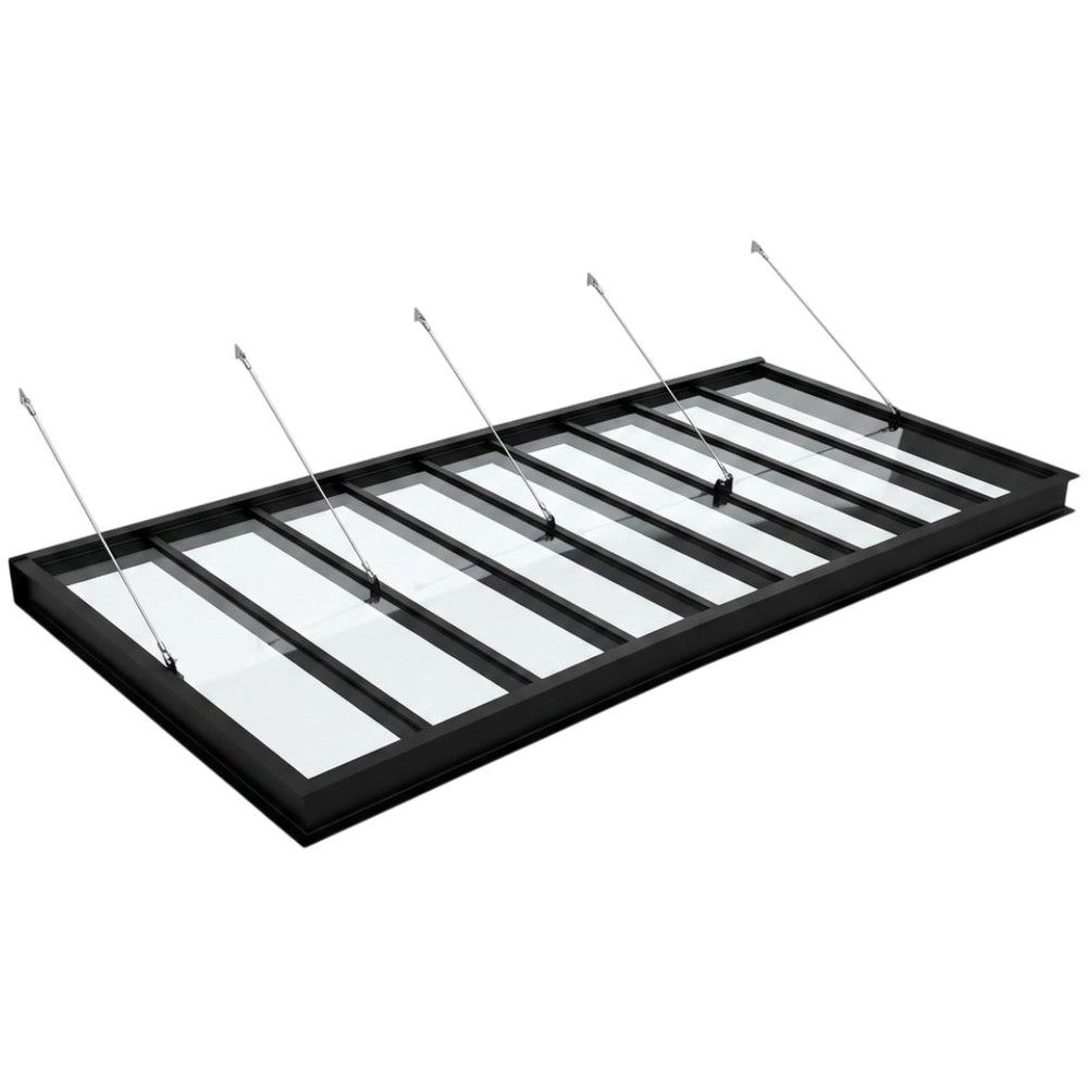 Metal bed frame with mattress on a white background