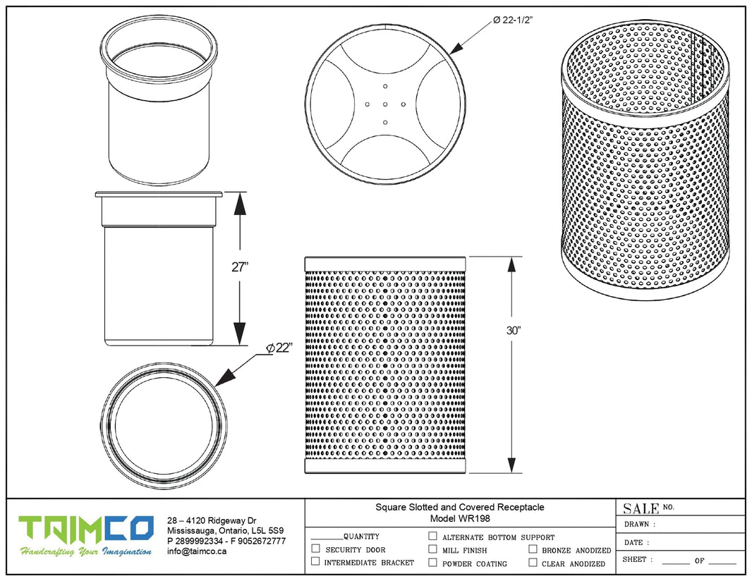 Steel Round shape Recycle Bin 32 Gallon - Model WR211