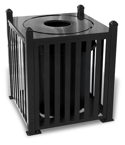 Steel Horizon Slat Style Trash Receptacle Model WR228