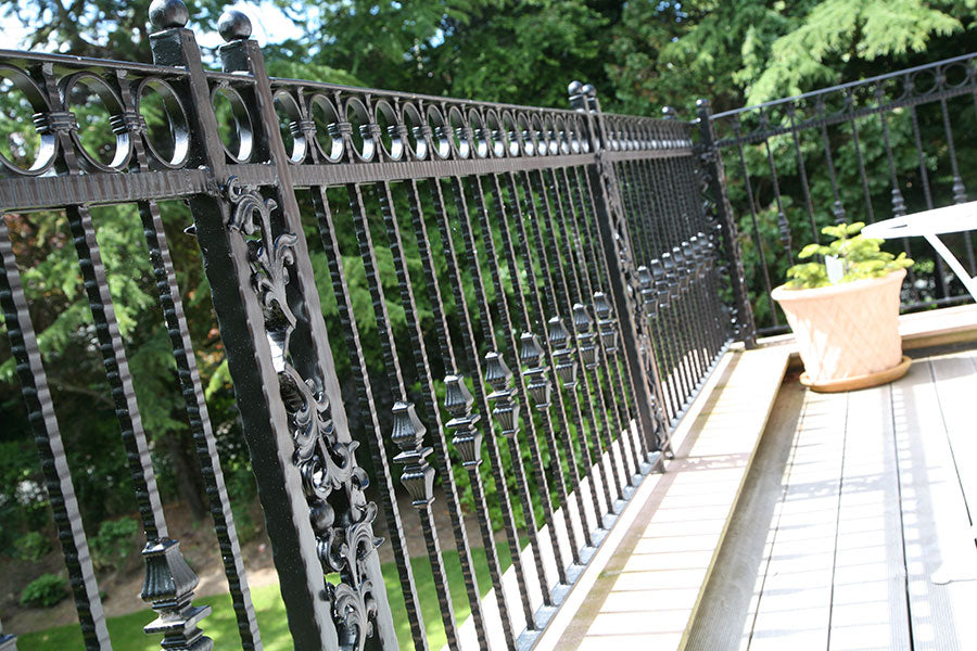 Athena Wrought Iron Balcony Railing Design - Railing Balcony Panels - Traditional Style Rail - Made in Canada - Model # DRP992-Taimco