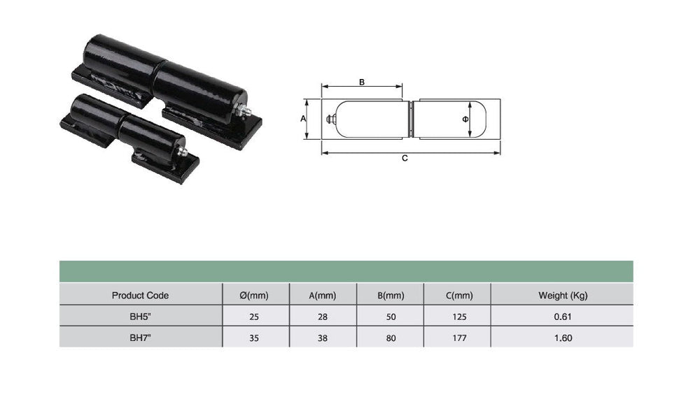 Barrel Hinge With Plate & Grease Port | Model # BHP ( Pack of 100 )-Taimco