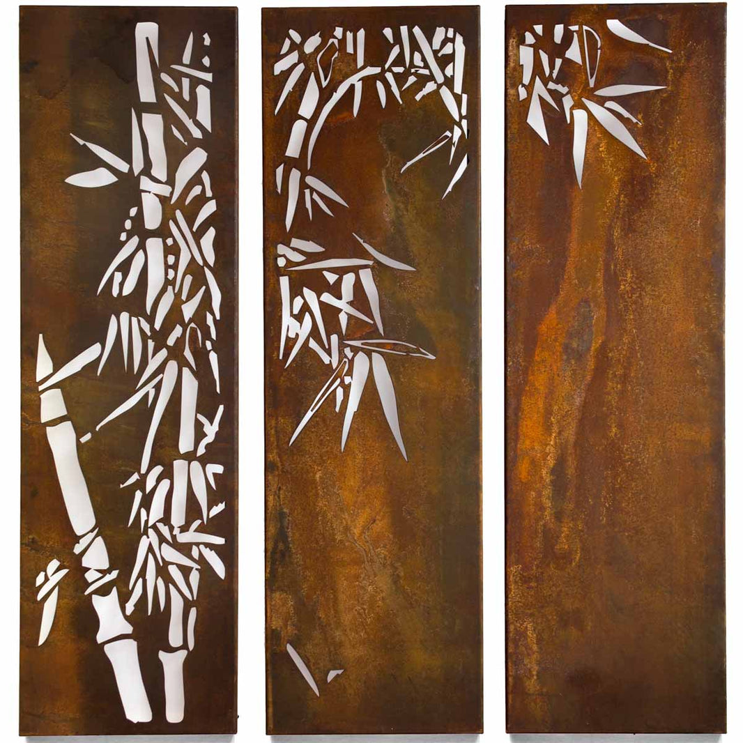 Beach Large Outdoor Triptych Laser Cut Design | Wall Decorative Panels | Metal Art Accent - Model # WD918-Taimco