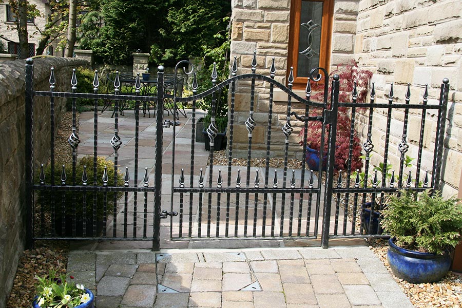 Beautiful Abstract Panel Design Metal Back Yard Gate | Custom Fabrication Metal Yard Side Gate | Made in Canada– Model # 245-Taimco