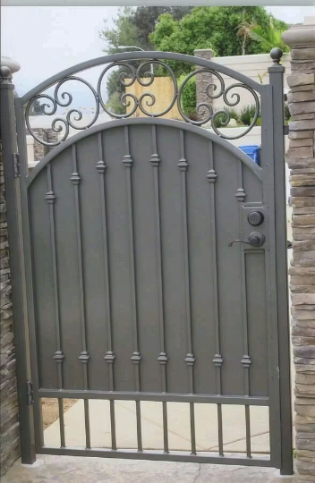 Beautiful Doodle & Fence Design Metal Garden Gate| Unique Fabrication Iron Pool Gate | Made in Canada– Model # 403-Taimco