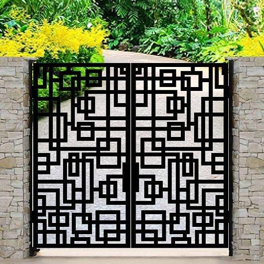 Beautiful Intricate Maze Design Metal Garden Gate | Unique Custom Fabrication Metal Backyard Gate | Made in Canada – Model # 045-Taimco