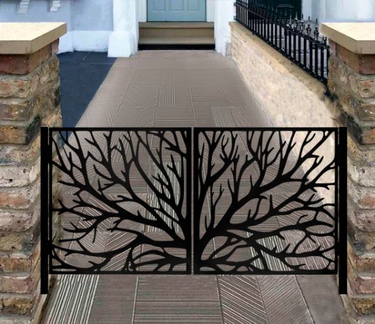 Beautiful Laser Cut Trees Design Metal Gate | Modern Custom Fabrication | Made in Canada – Model # 025-Taimco