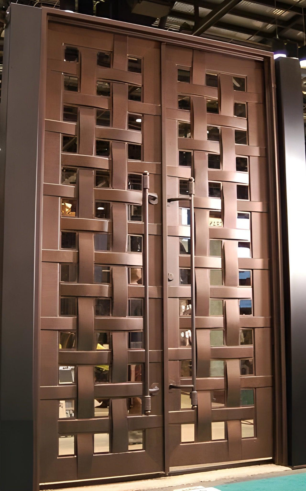 Beautiful Overlapping Design Metal Garden Gate | Custom fabrication Polished Stainless Steel Metal Pool Gate | Made in Canada – Model # 230-Taimco