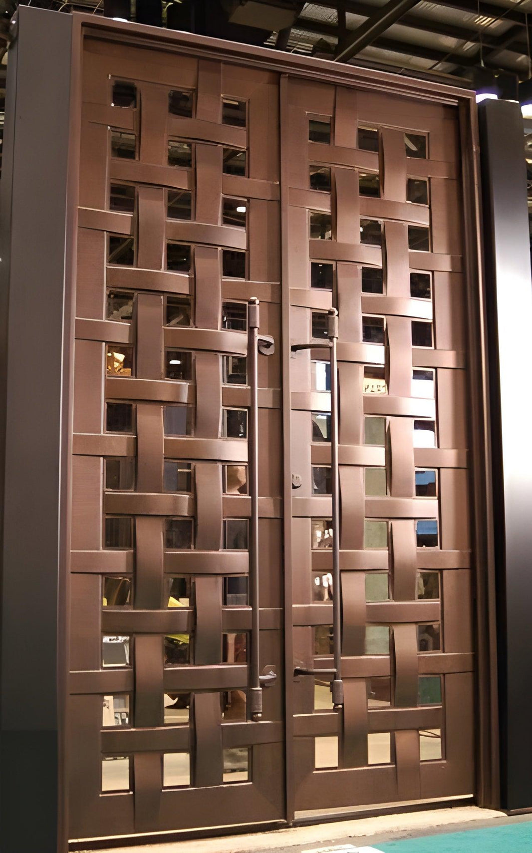 Beautiful Overlapping Design Metal Garden Gate | Custom fabrication Polished Stainless Steel Metal Pool Gate | Made in Canada – Model # 230-Taimco