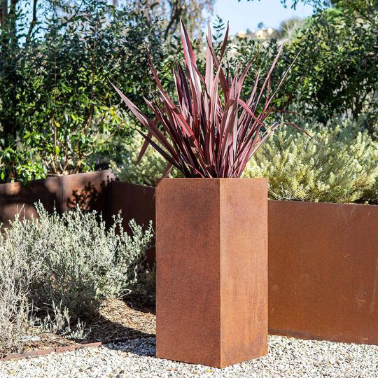 Beautiful Short Pedestal Design Steel Planter |Classic Garden Planters Pots for Indoor, Outdoor & Commercial Use| Made in Canada –Model # P598-Taimco