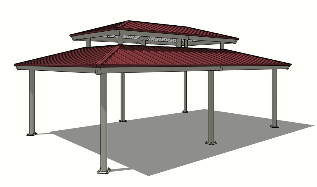 Biltmore 2 Tiers Rectangular Steel Structure Park Gazebo | Model # GAZR2T-Taimco