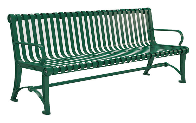 Blair Classic Steel Bench and aluminum Frame Cast & Steel Slat Seating | Model # MB219-Taimco