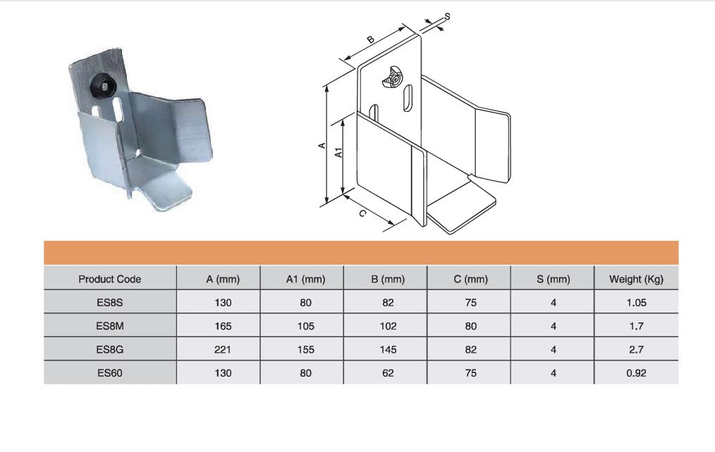 Cantilever Gate End Stop | Model # ES8 ( Pack of 20 )-Taimco