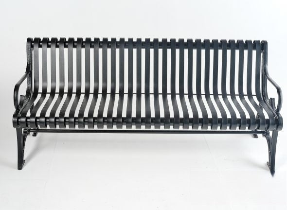 Charleston Steel Bench and aluminum Frame Cast & Steel Slat Seating | Model # MB184-Taimco