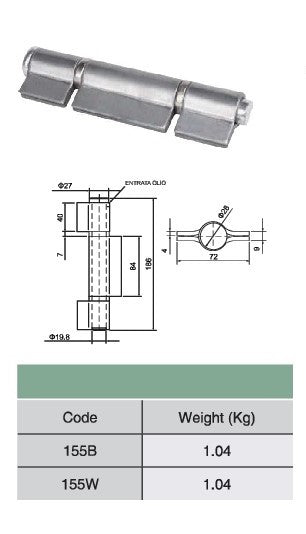 Closed Weld Hinge With Bearing & Washer | Model # CWHB-155 ( Pack of 100 )-Taimco