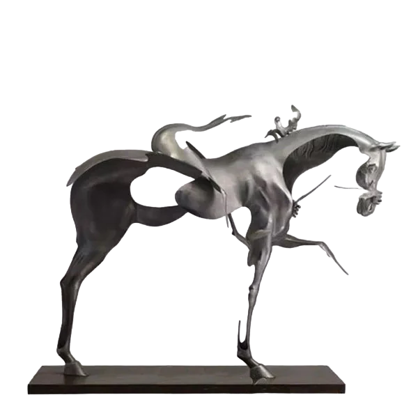 Contemporary Metal Horseman Sculpture for Hotel and Villa Decoration Model # SSS1231