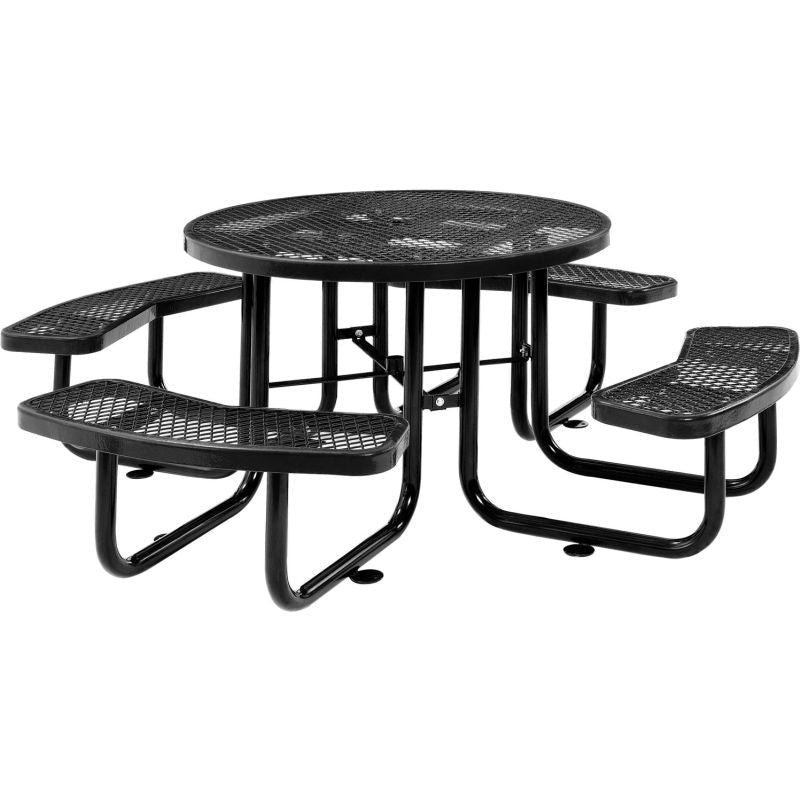 Conventional Round Steel Picnic Stationary Mount Table Picnic Table & Seat - Model PT189-Taimco