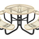 Conventional Round Steel Picnic Stationary Mount Table Picnic Table & Seat - Model PT189-Taimco
