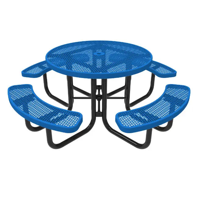 Conventional Round Steel Picnic Stationary Mount Table Picnic Table & Seat - Model PT189-Taimco