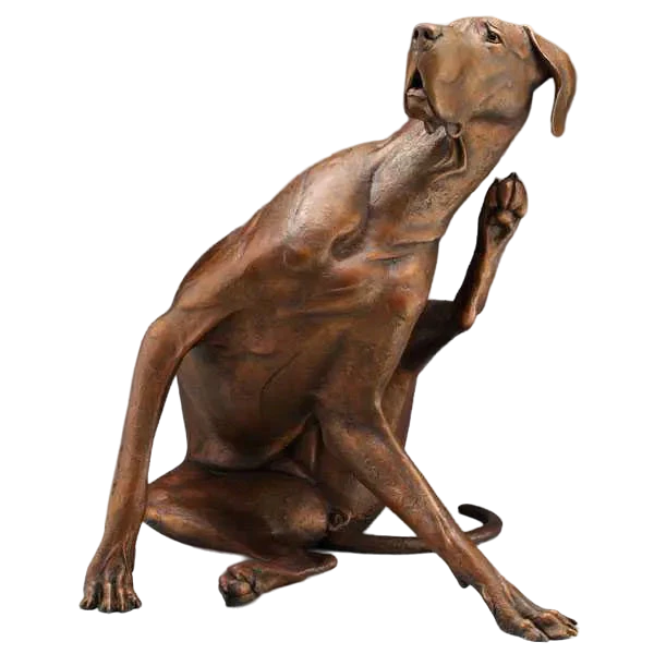 Custom Made Casting Bronze Dog Garden Statue Large Outdoor Dog Statue Yard Art Model # MSC1245