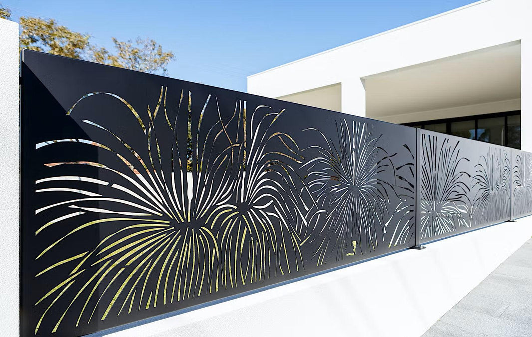 Fabulous Design Laser Cut Metal Partition Screen | Custom Fabrication Modern Metal Art Accent Privacy Panel | Made in Canada – Model # PP599-Taimco