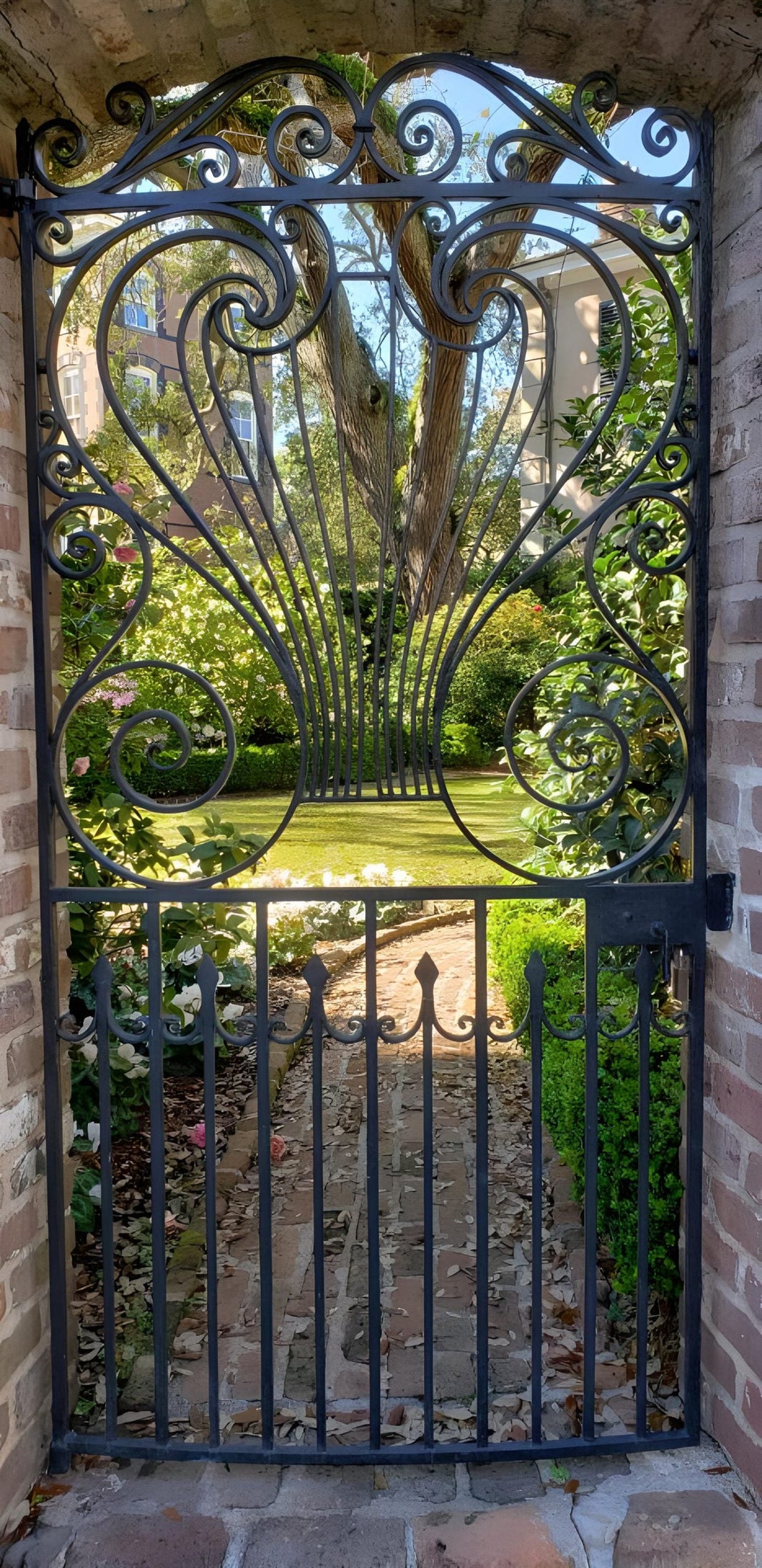 Fabulous Intricate Doodle Design Metal Garden Gate | Unique Spiral Vintage Iron Fence Pool Gate |Made in Canada – Model # 251-Taimco