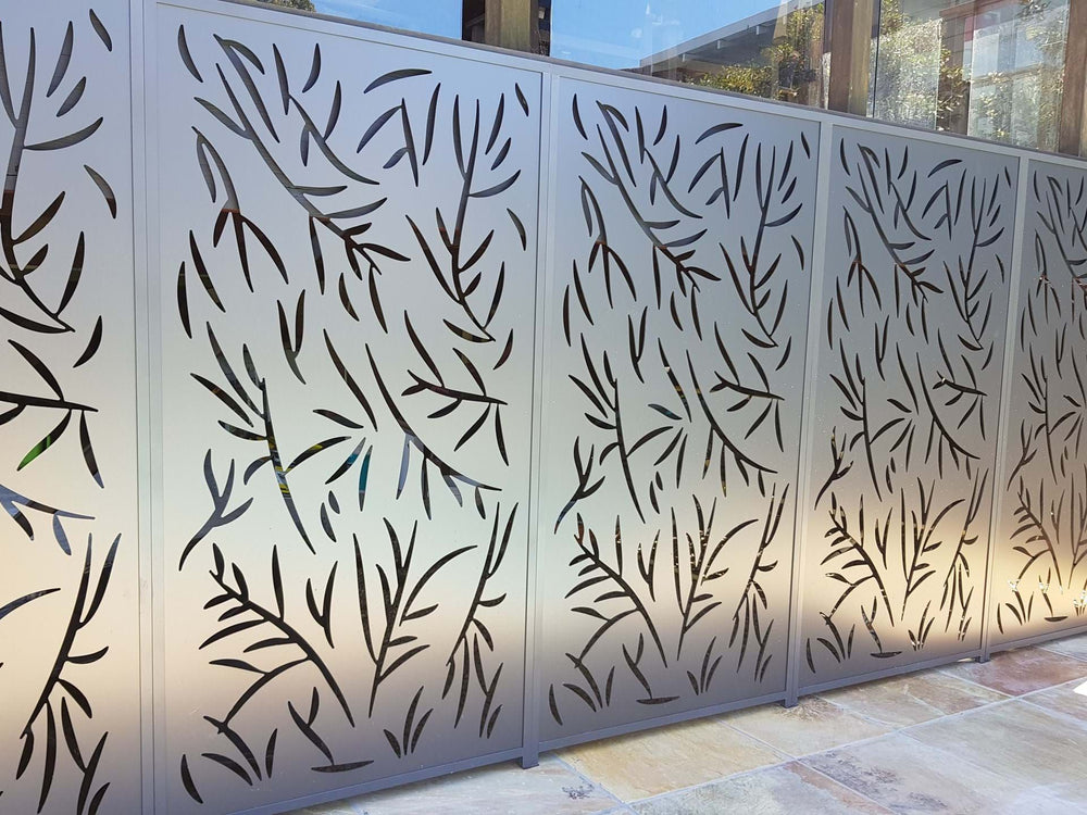 Fabulous Laser Cut Leave Design Metal Partition | Heavy Duty Metal Art Accent Privacy Partition | Made in Canada- Model # PP601-Taimco