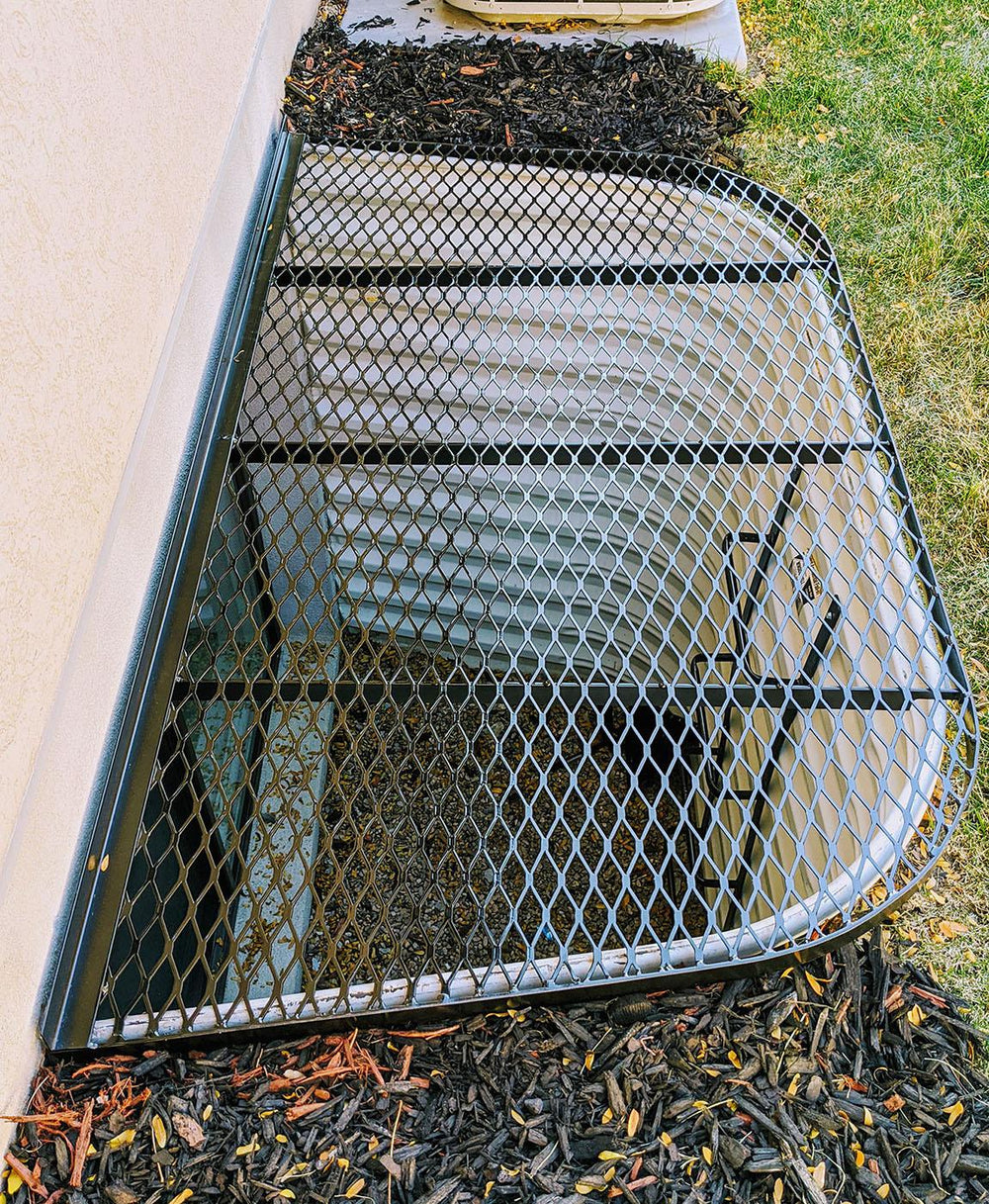 Flat Steel Window Well Cover - Rust Free Powder Coated Steel - Transparent Rigid high-grade polycarbonate - Made In Canada - Model # WWC882-Taimco