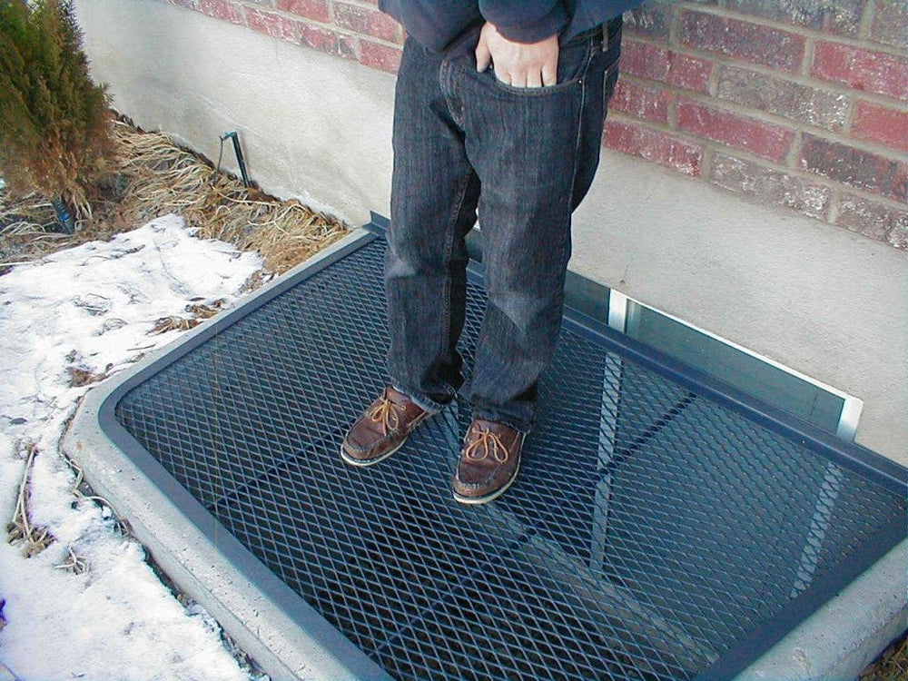 Flat Steel Window Well Cover - Rust Free Powder Coated Steel - Transparent Rigid high-grade polycarbonate - Made In Canada - Model # WWC882-Taimco