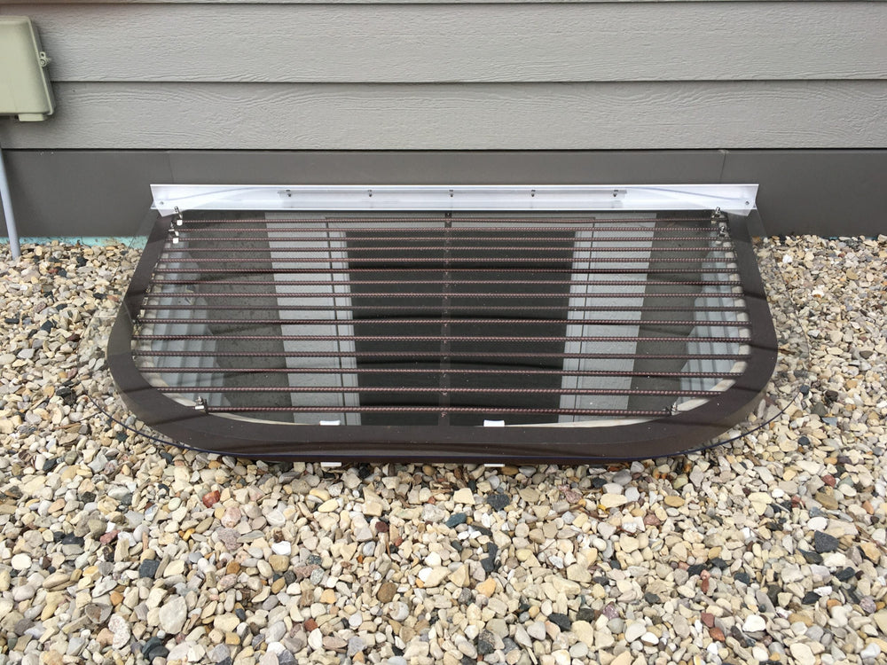 Flat Steel Window Well Cover - Rust Free Powder Coated Steel - Transparent Rigid high-grade polycarbonate - Made In Canada - Model # WWC882-Taimco