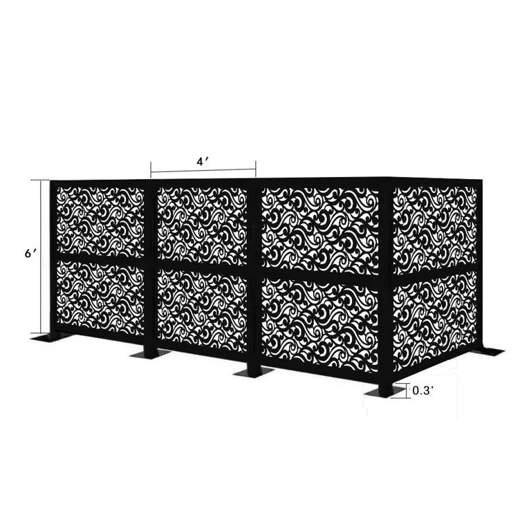 Foldable Laser Cut Diamond Design Metal Privacy Screen | Custom Fabrication Heavy Duty Privacy Partition | Made in Canada – Model # PP604-Taimco